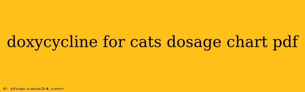 doxycycline for cats dosage chart pdf